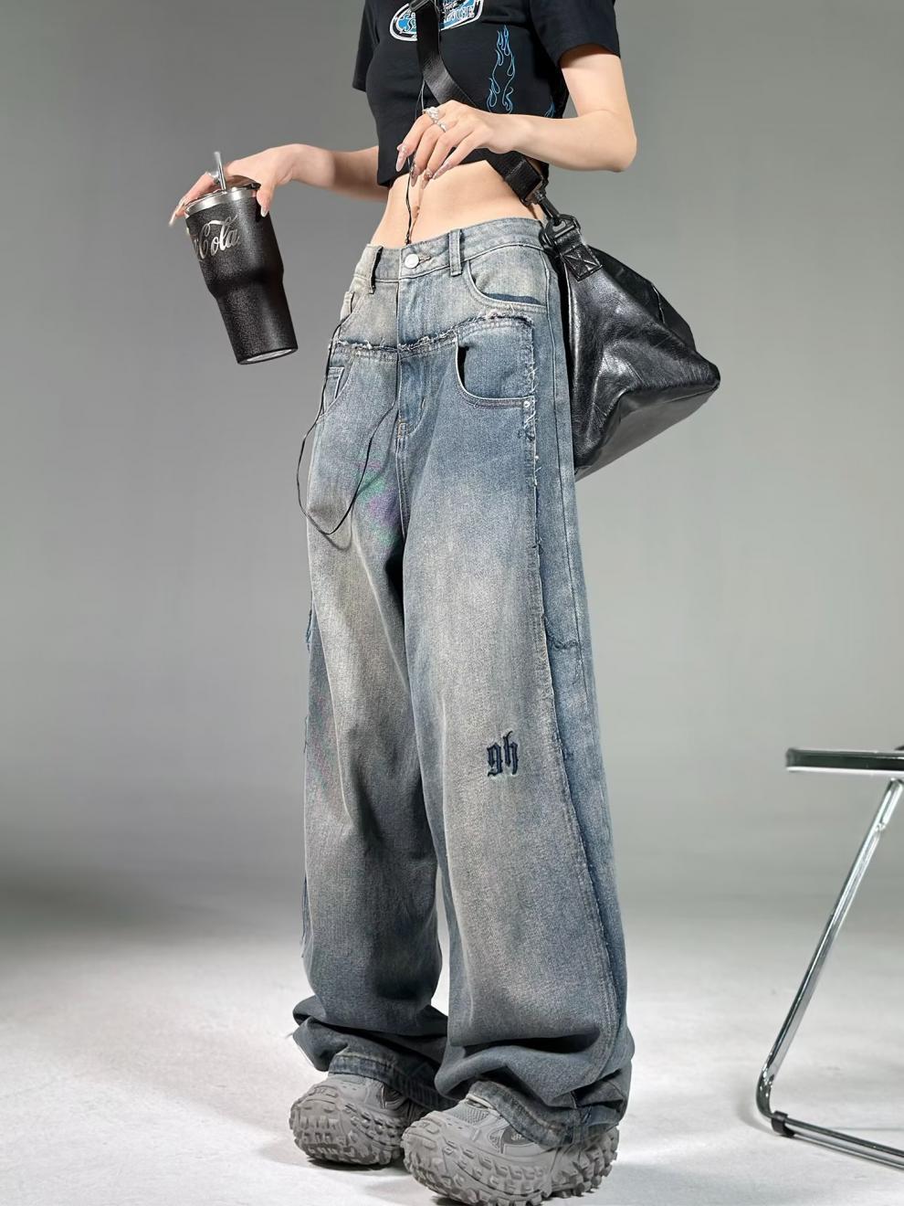 Pantalon rétro unisexe à jambe droite