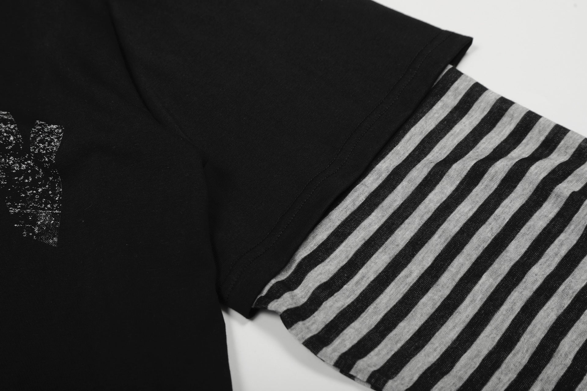 Fake Layered Stripe Star Long Sleeve T-Shirt