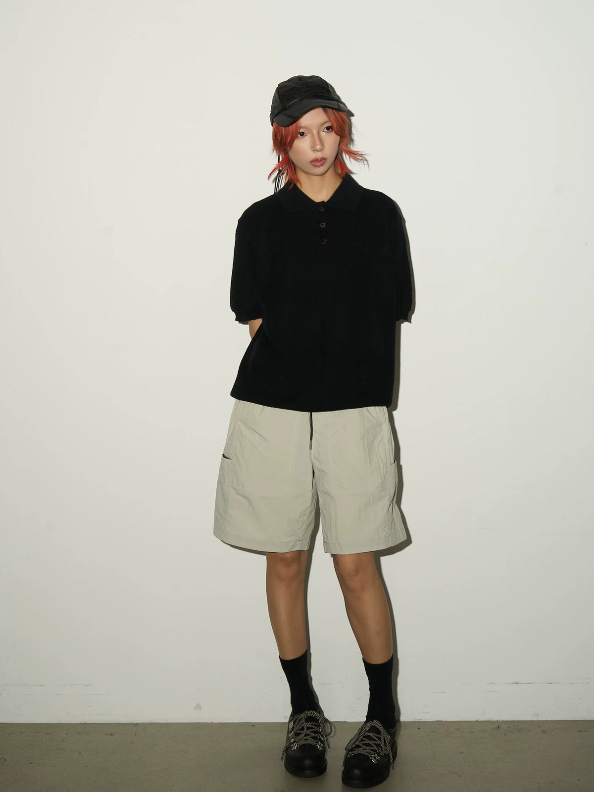 Blend Texture Polo Knit Polo Shirt