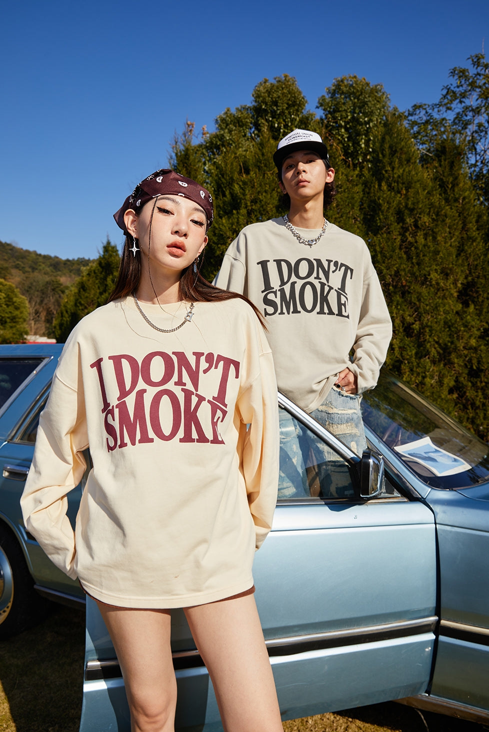 Oversize Cotton Long Sleeve Round Neck Sweatshirt