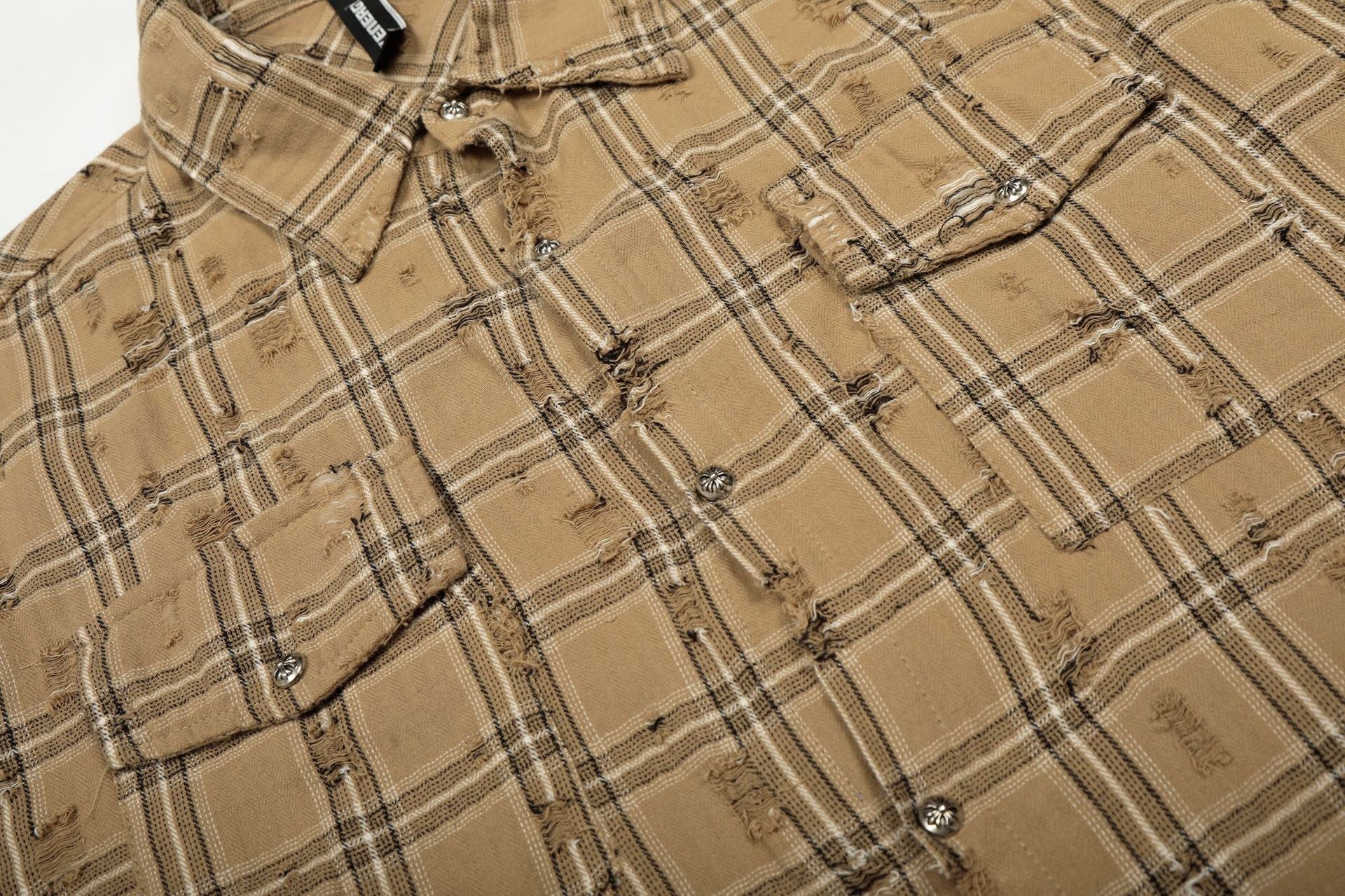 Plaid Damage Wash Long Sleeve Shirt