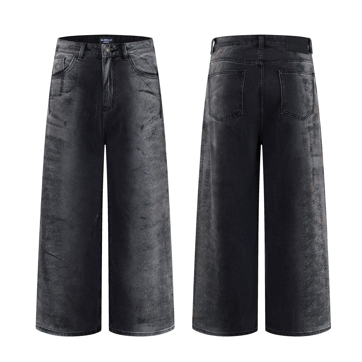 Washed Wide Leg Denim Jeans