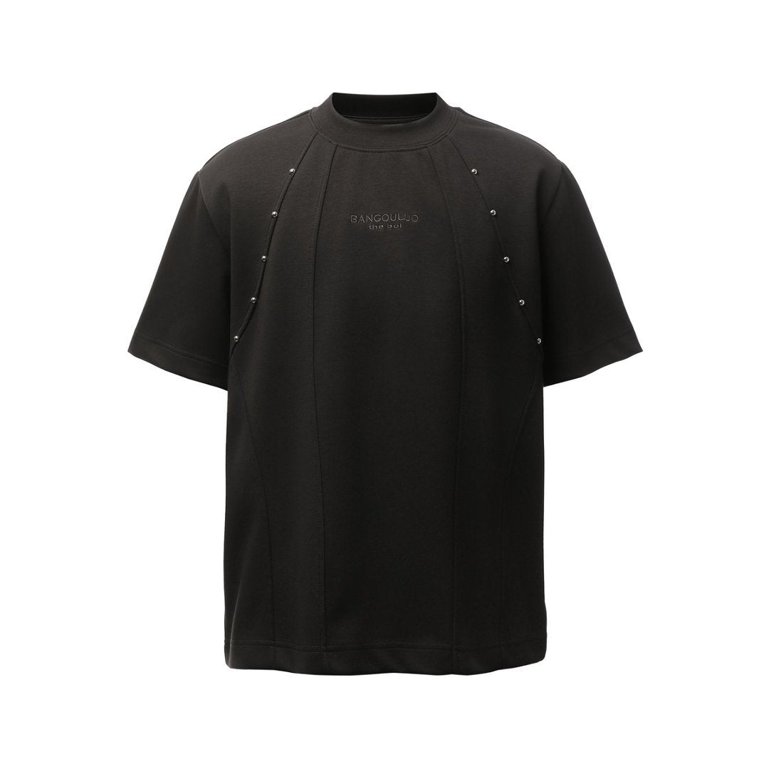 Heavyweight Double Yarn Deconstruction Beads Oversize Short Sleeve T-Shirt