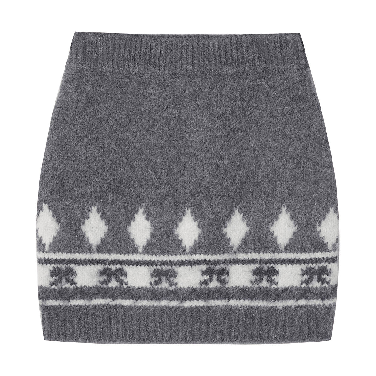 Jacquard Knit Sweater & Short Skirt Setup