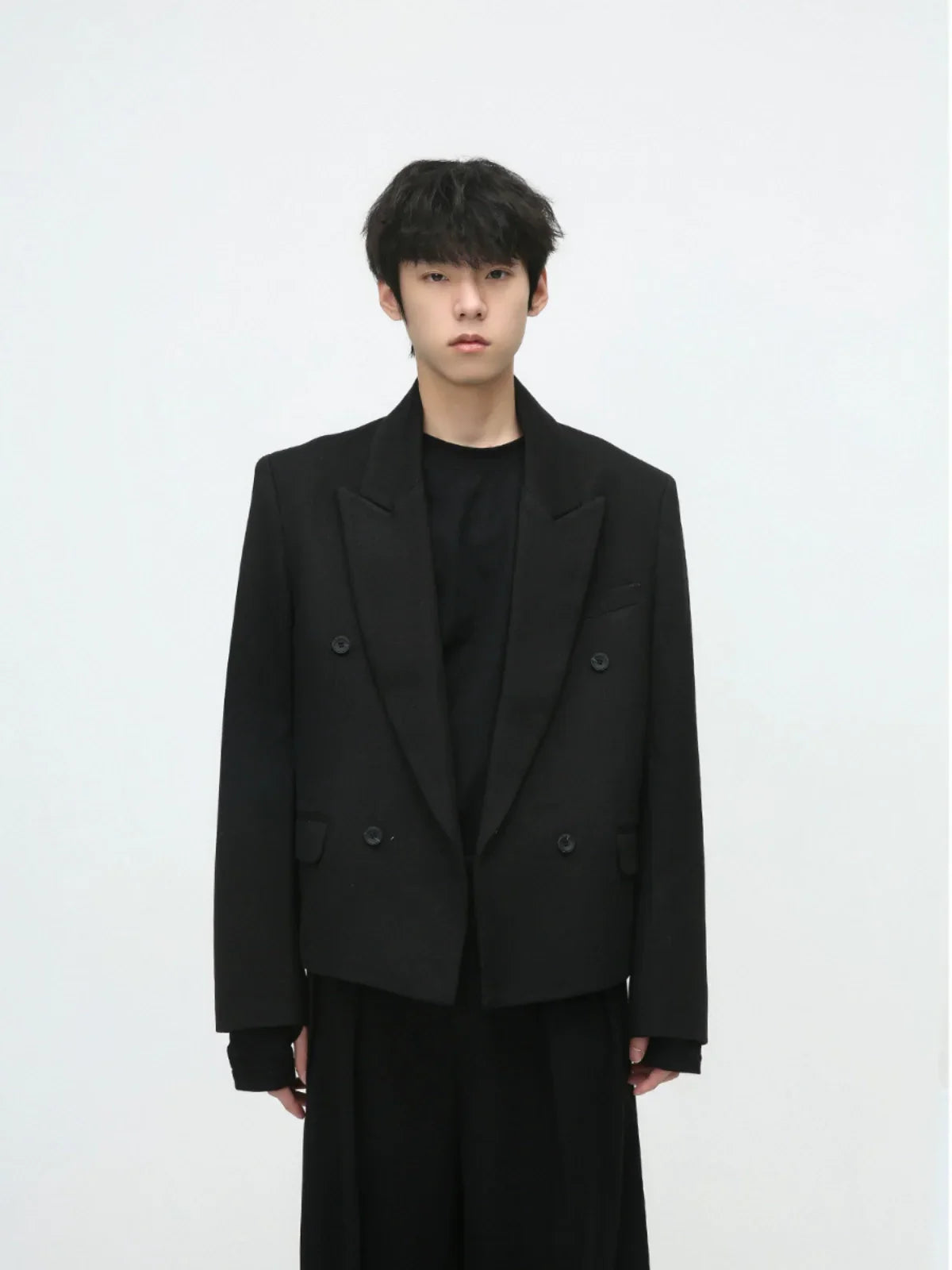 Short Tailored Jacket & Wide Leg Trousers Setup