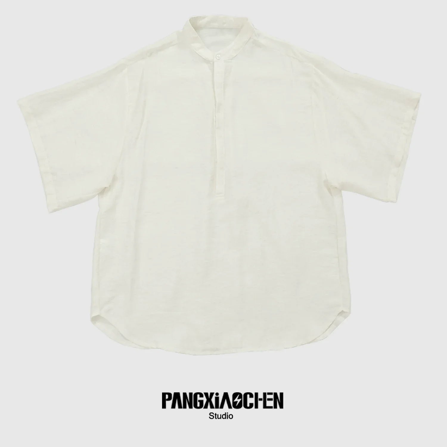 Standing-Collar Sleeve Short Sleeve Shirt