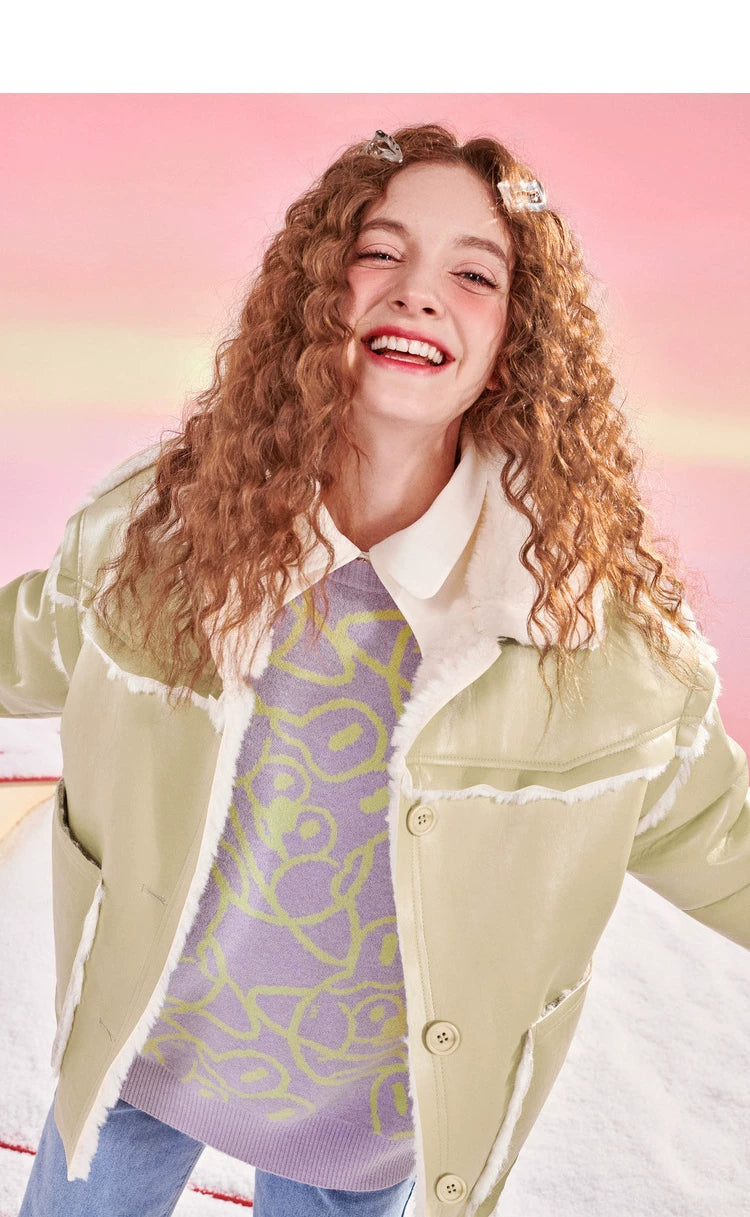Suede Fur Collar Jacket