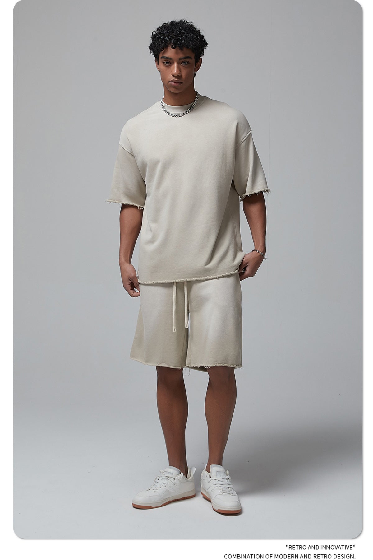 Oversize Spray-dyed Short-sleeve T-shirt & Spray-dyed Short Sweatpants Setup