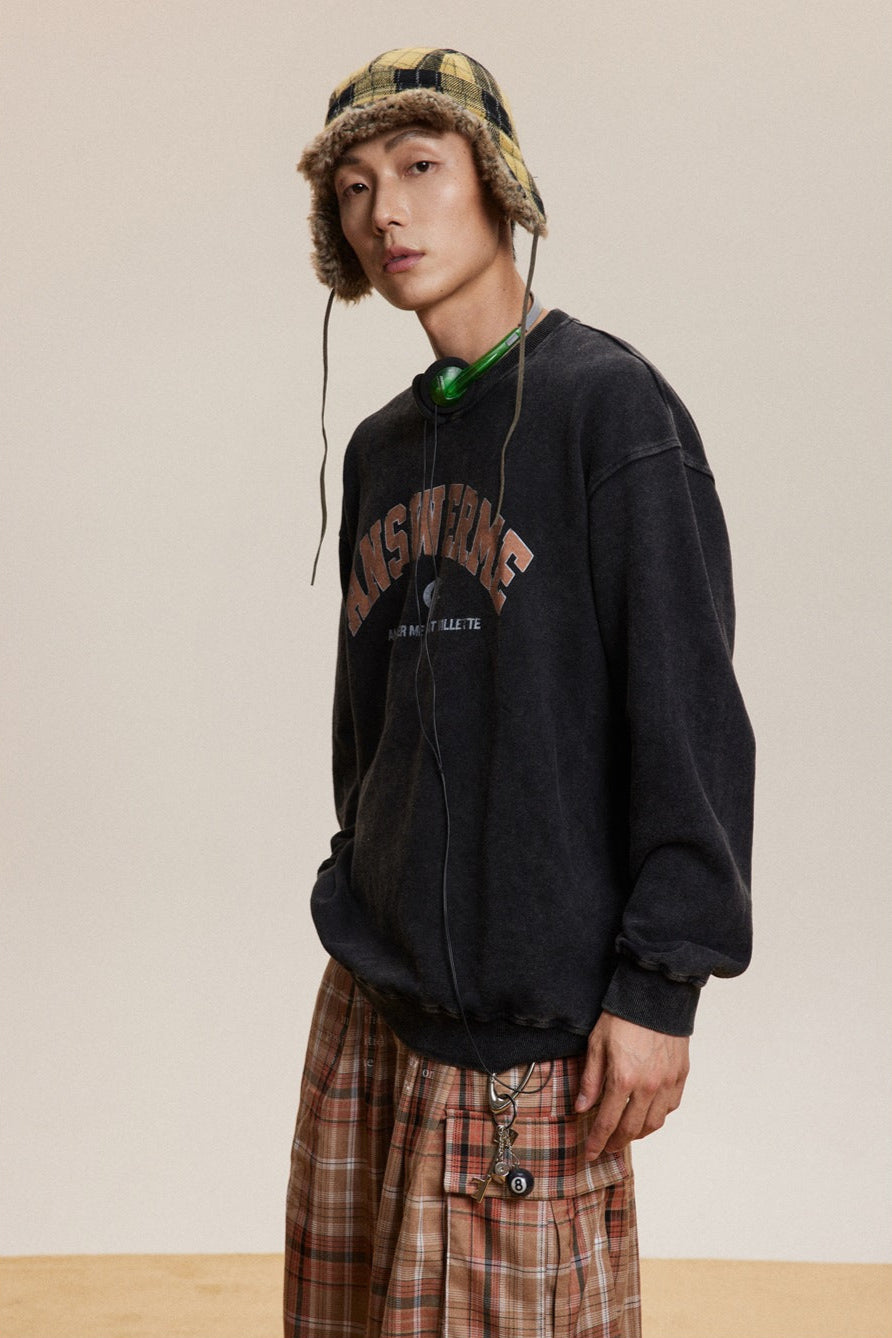 Sudadera holgada de cuello redondo
