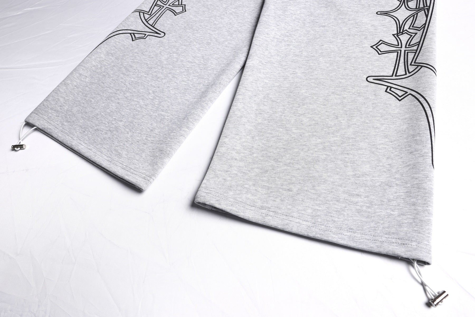 Letter Print Deconstruction Wide Leg Sweatpants