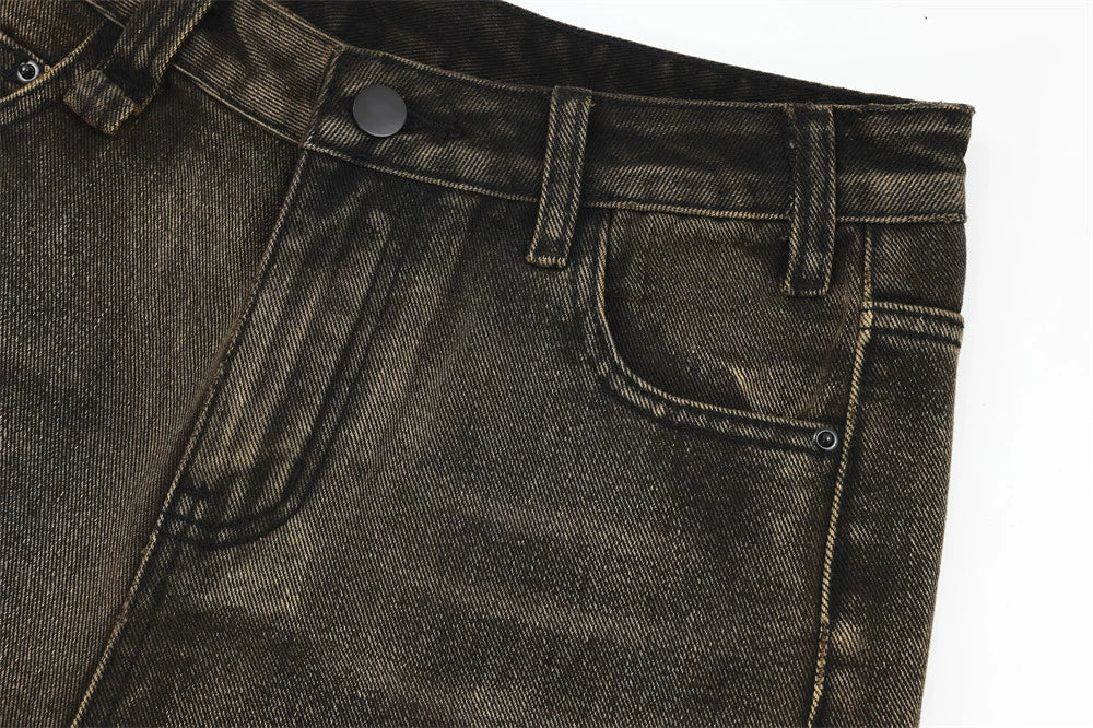 Pantalones cortos vintage lavados y arrugados