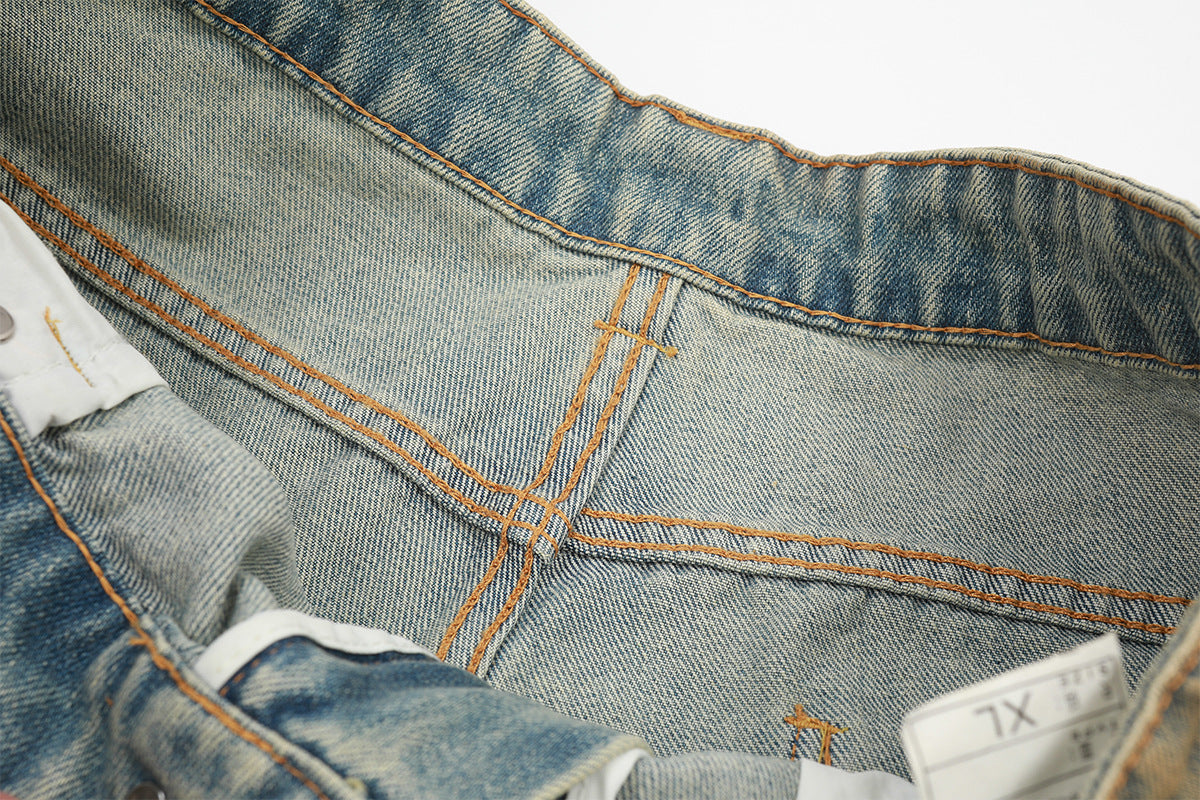 Wash Straight Denim Jeans