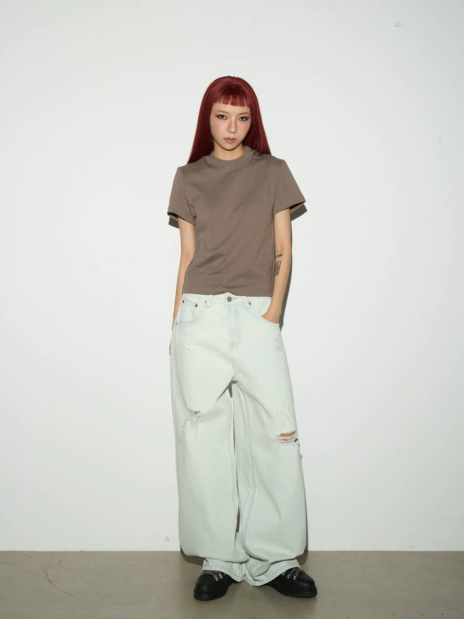 Plain Fitted Short Sleeve T-Shirt
