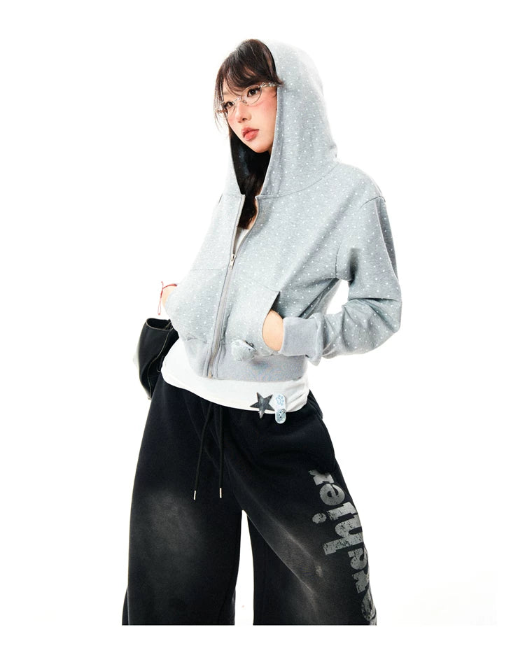 Polka Dot Zipper Hoodie