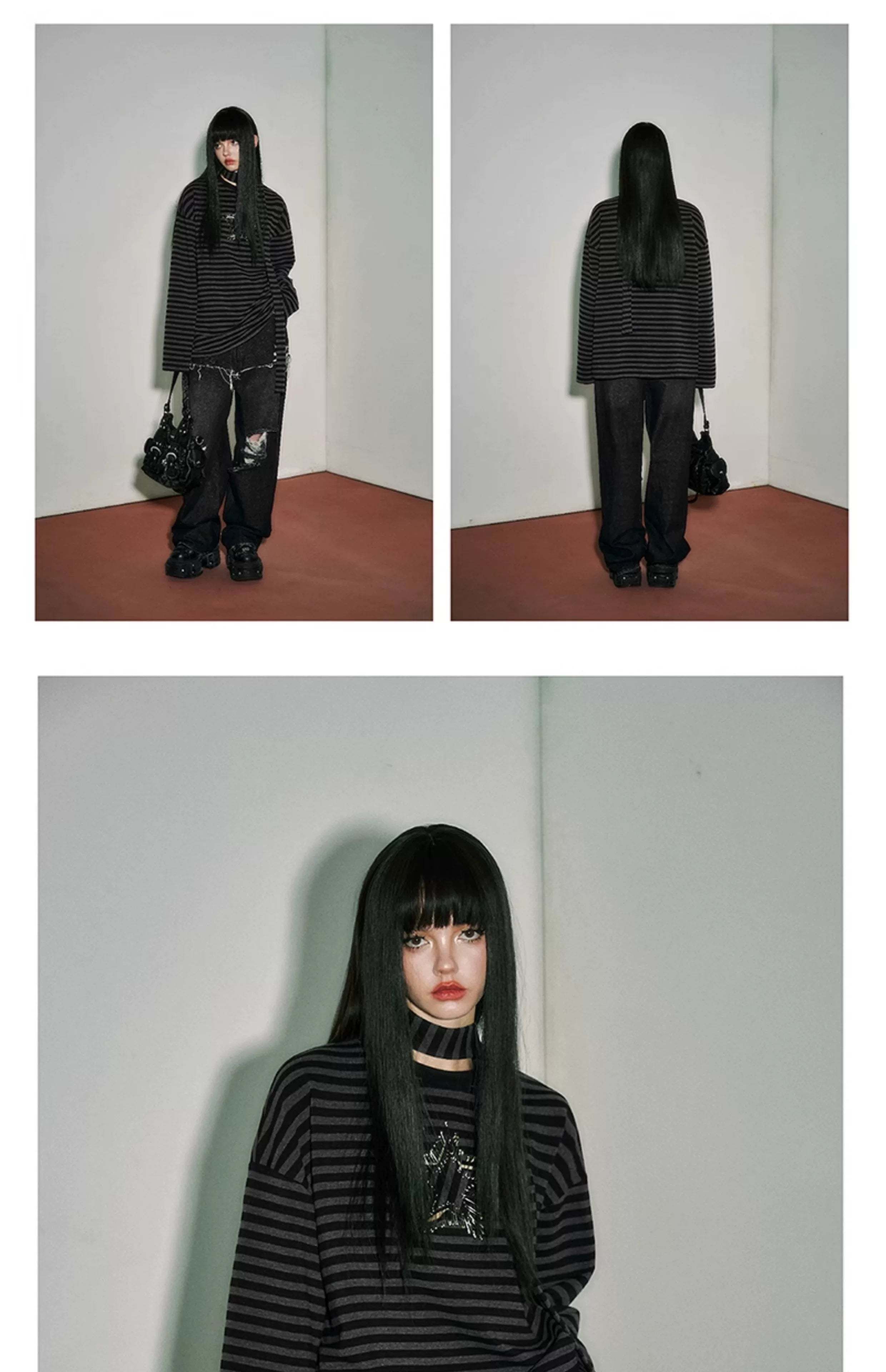 Star Stripe Oversize Long Sleeve T-Shirt & Tank Top