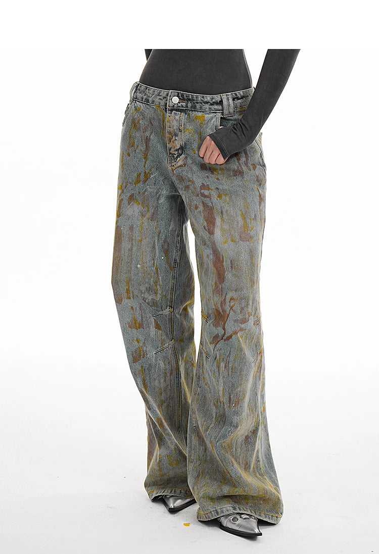 Washed Wide-Leg Denim Jeans