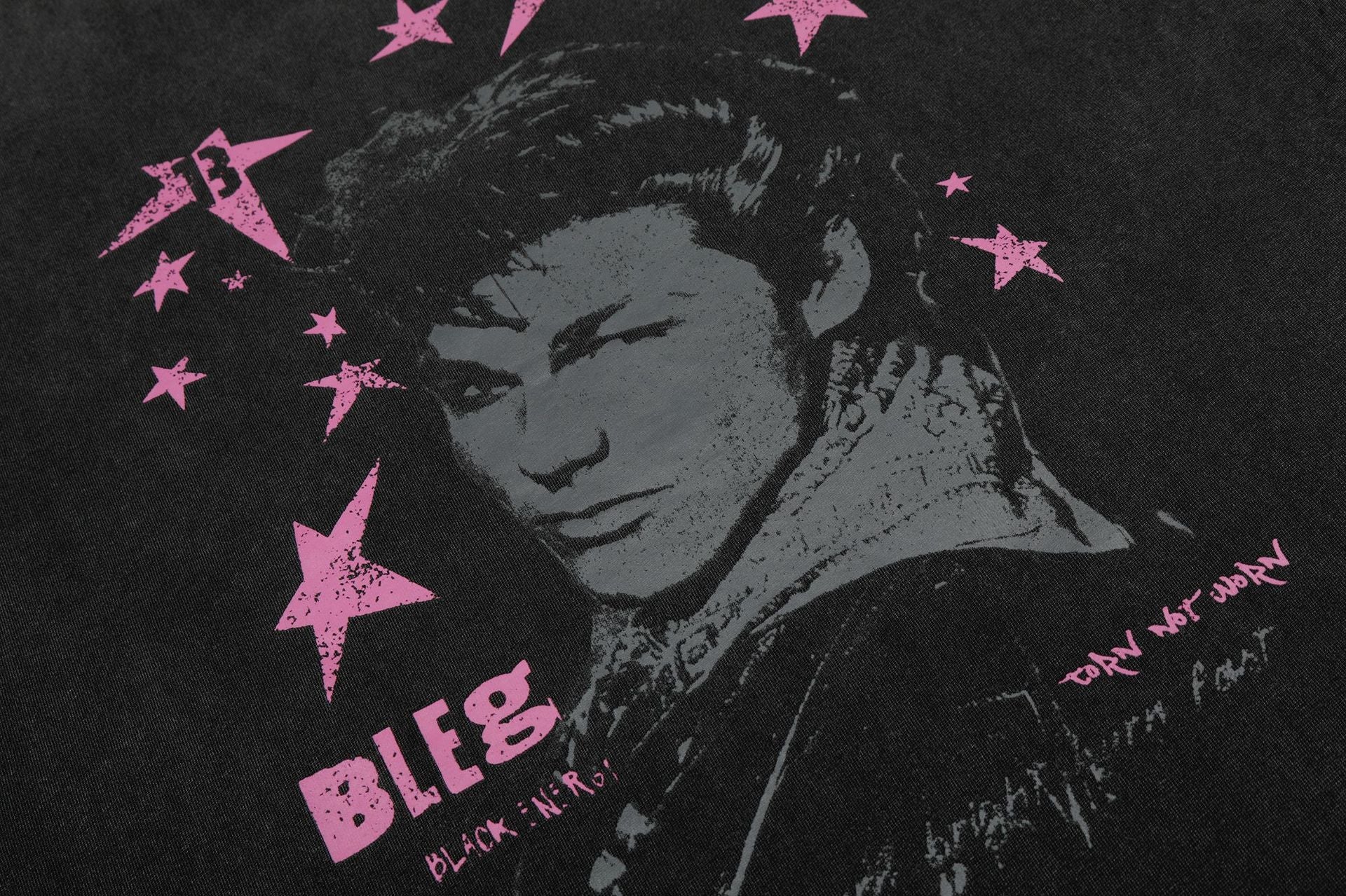 Washed Star Portrait Print Short Sleeve T-Shirt