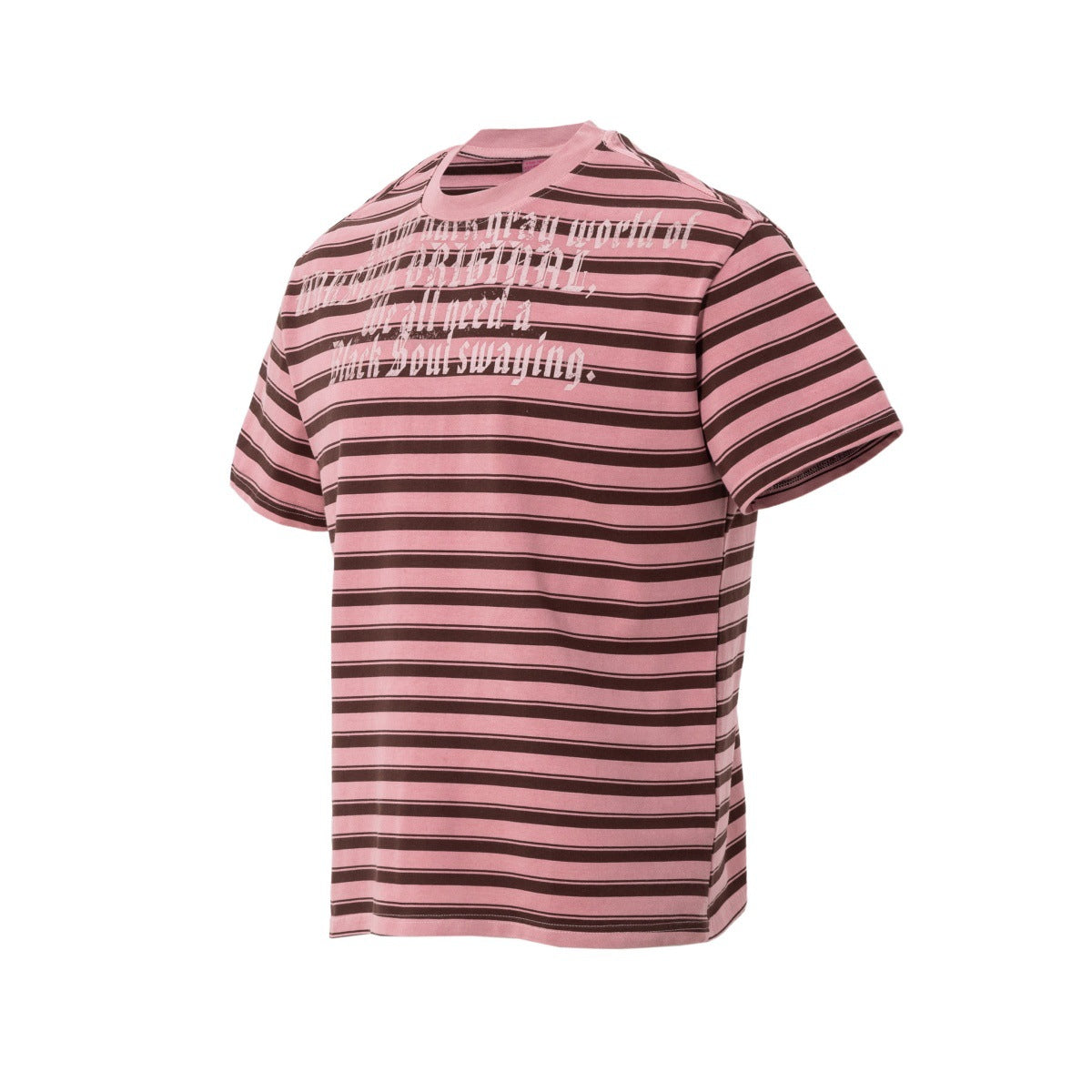 Striped Letter Print Oversize Short Sleeve T-Shirt