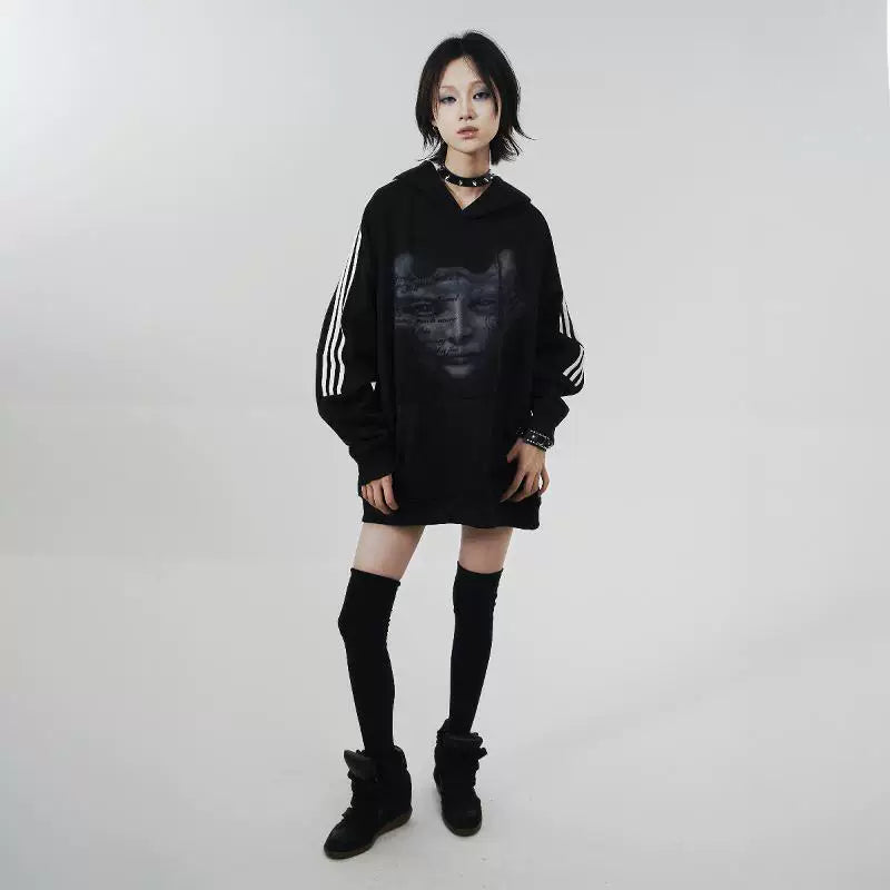 Side Stripe Pullover Hoodie