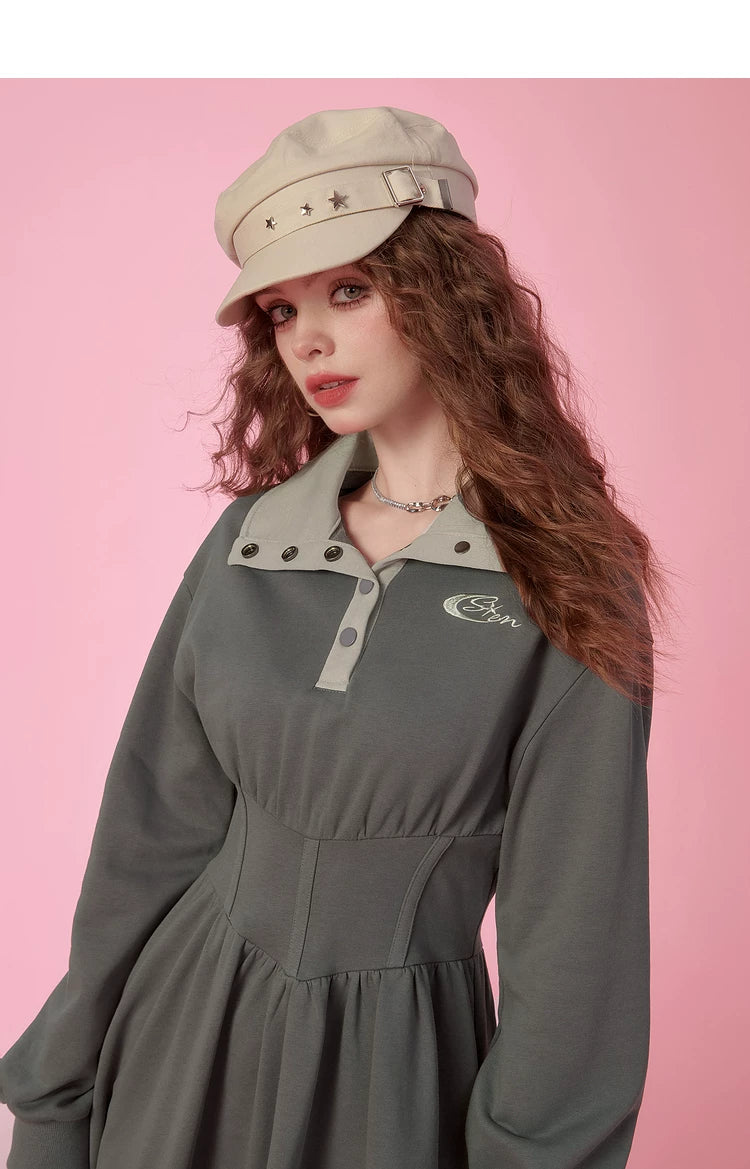 Robe sweat à taille cintrée
