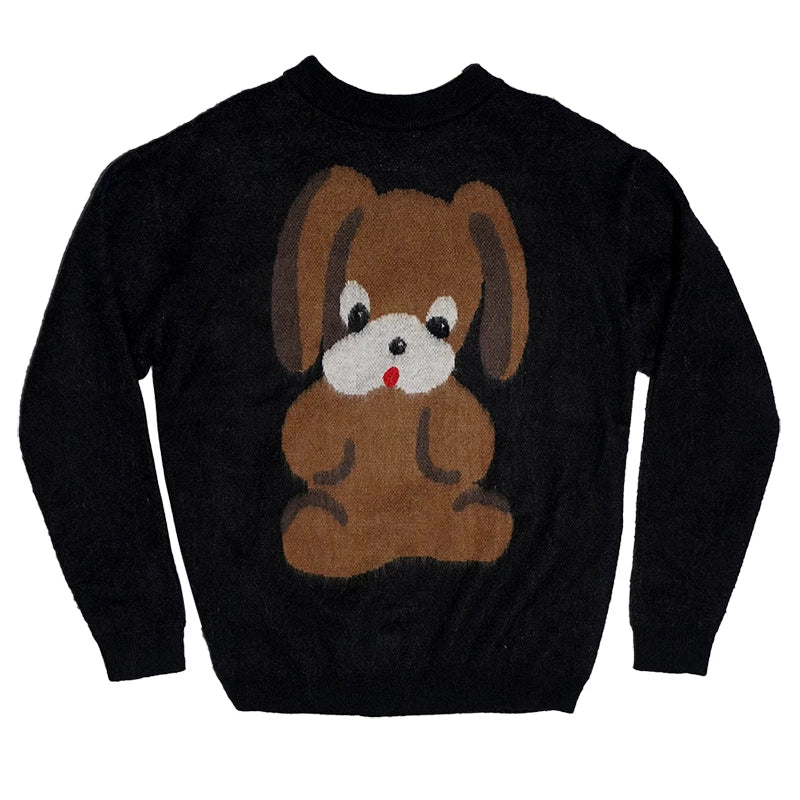 Dog Graphic Design Oversize Knit Sweater