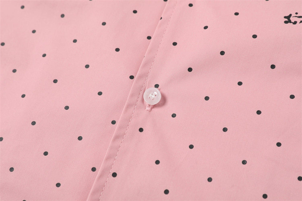 Chemise décontractée à pois croisés