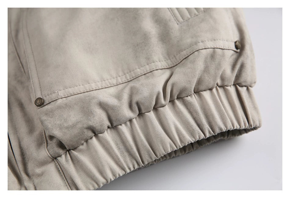 Distressed Stand Collar Jacket