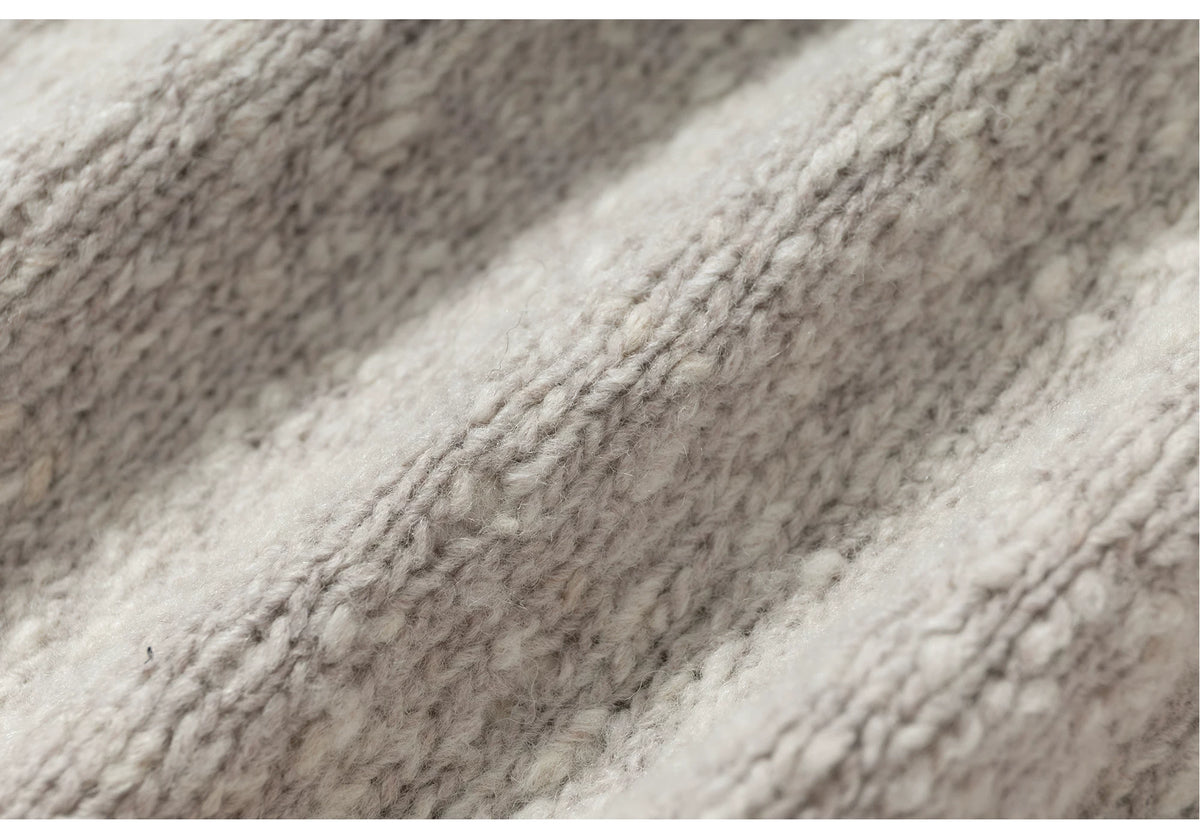 Fake Fur Trim Drawstring Oversize Knit Cardigan