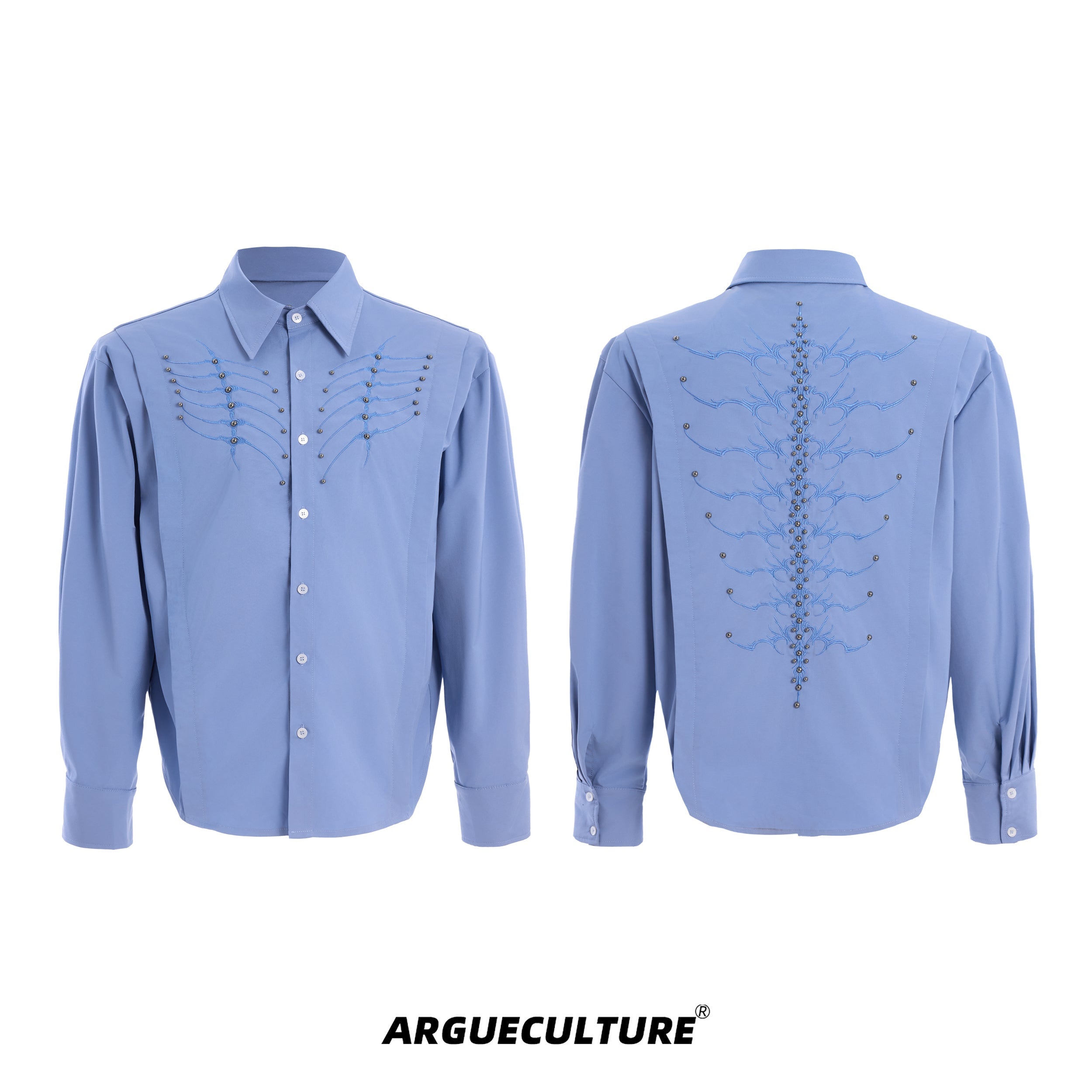 Embroidery Studs Long Sleeve Shirt