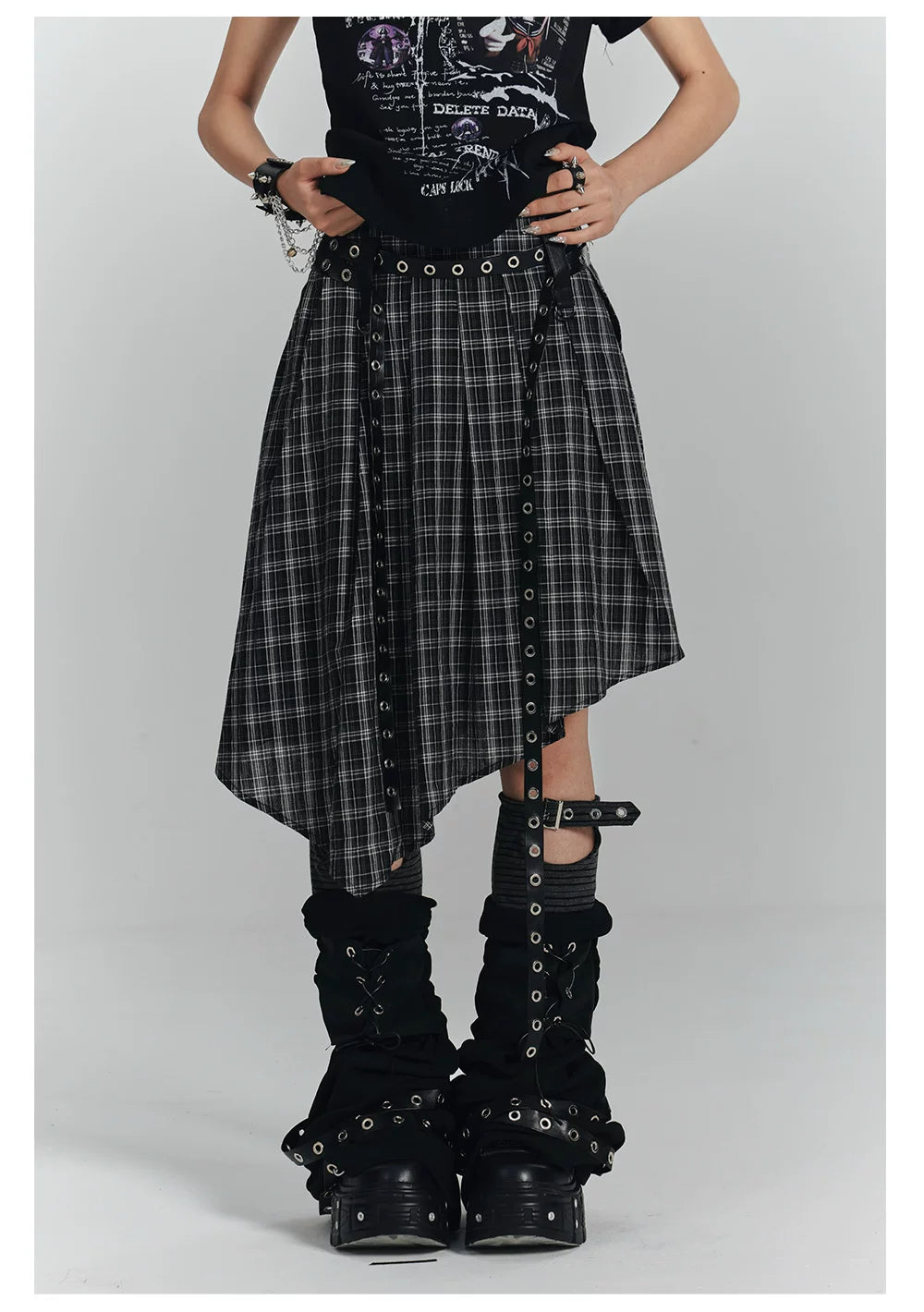 Irregular Plaid A-Line Skirt