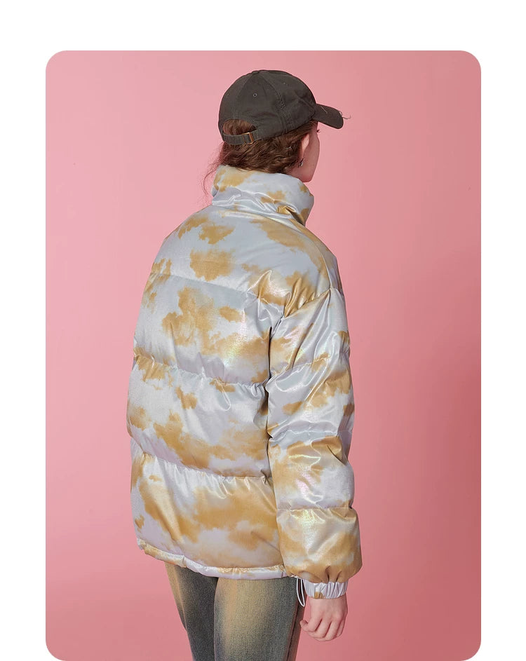Oversize High-Neck White Duck Down Jacket