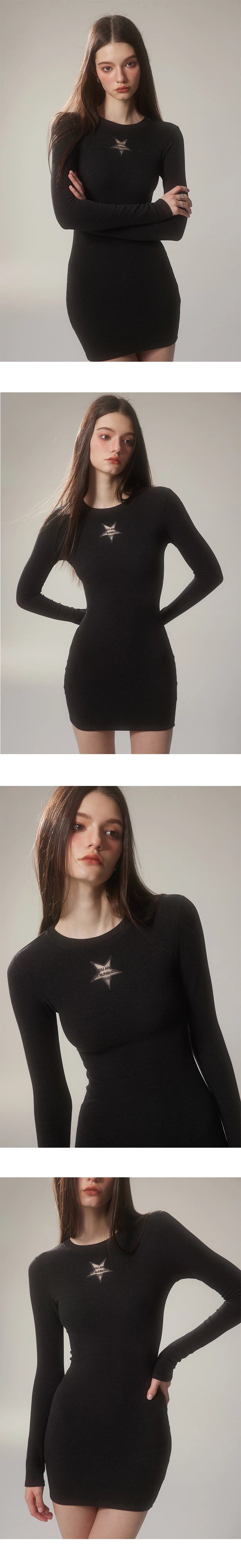 Round Neck Slim Fit Knit Dress