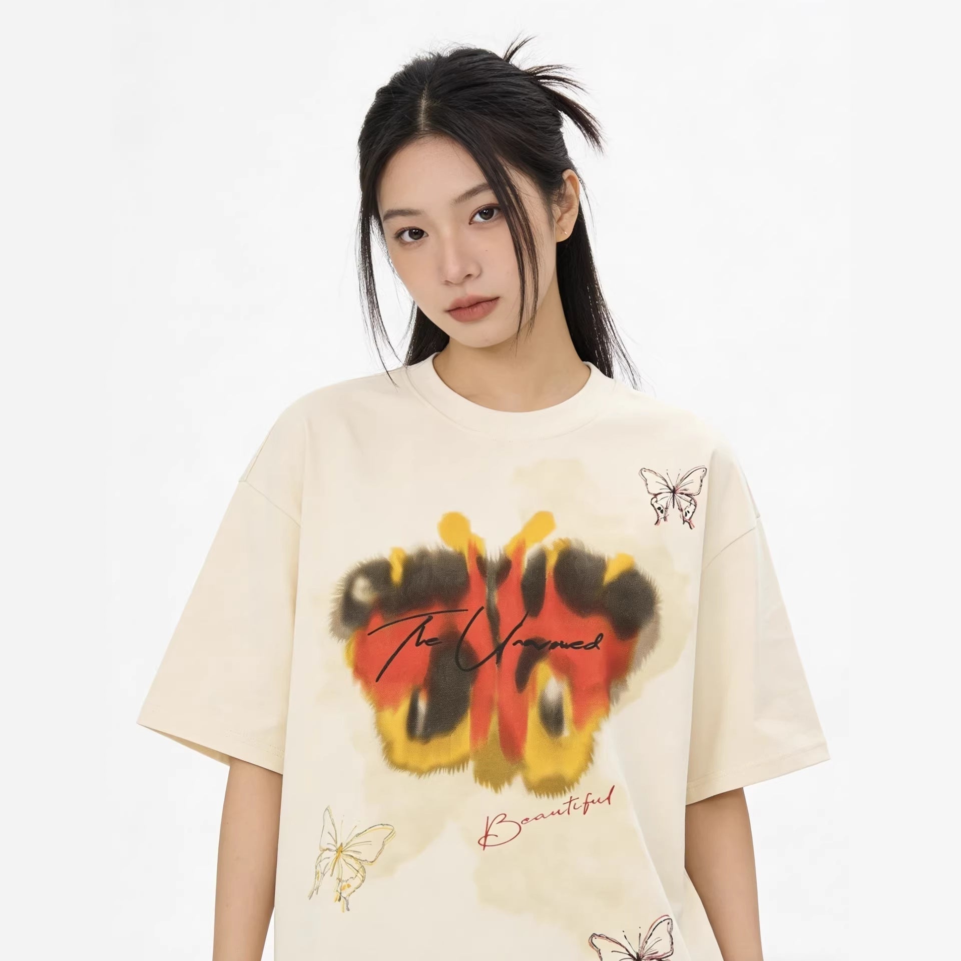 Butterfly Graphic Print Short Sleeve T-Shirt