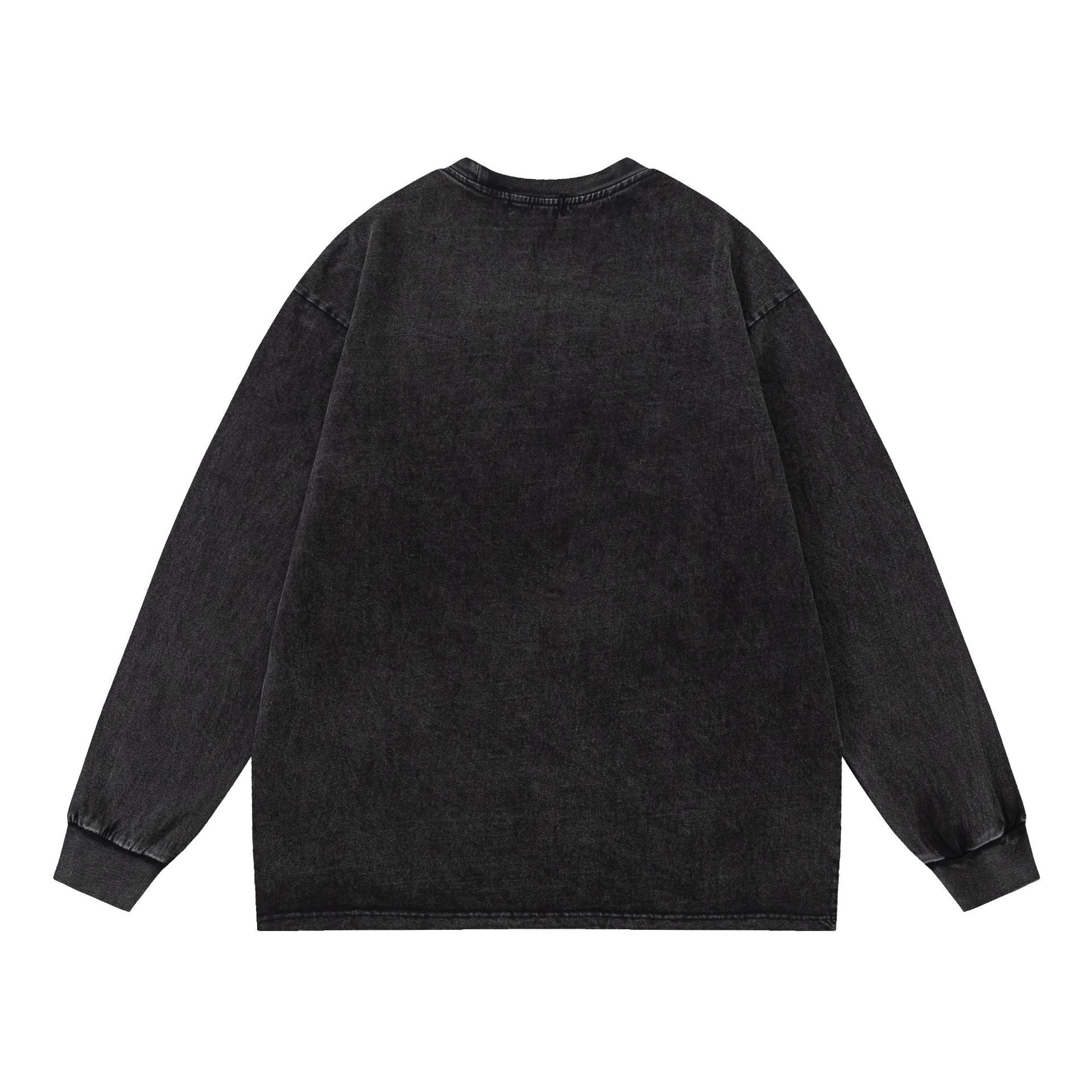 Washed Letter Print Oversize Long Sleeve T-Shirt