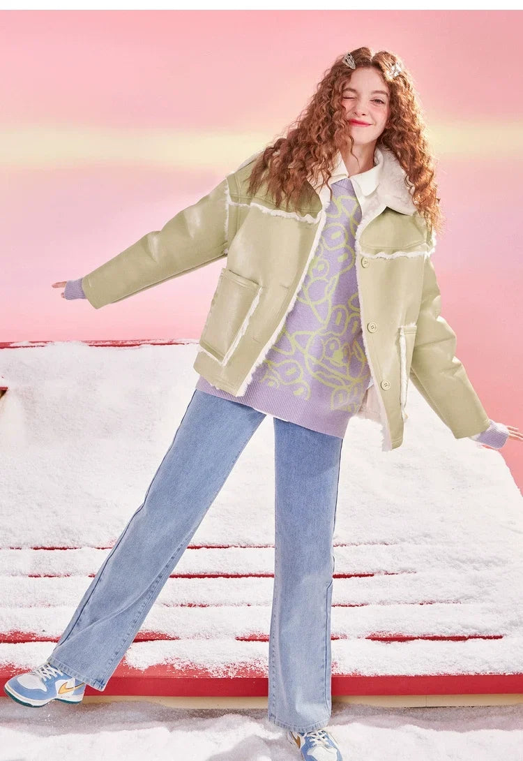 Suede Fur Collar Jacket