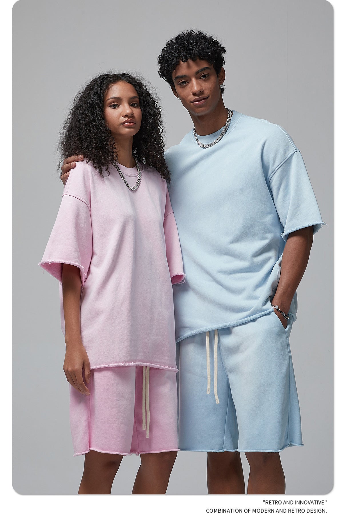 Oversize Spray-dyed Short-sleeve T-shirt & Spray-dyed Short Sweatpants Setup