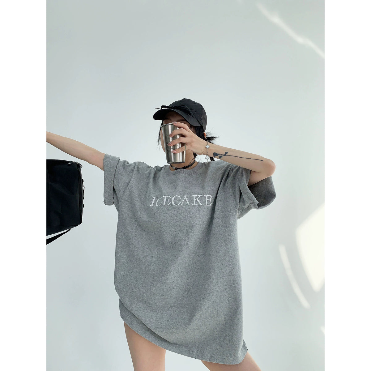 Oversized Flower Print Short Sleeve T-Shirt