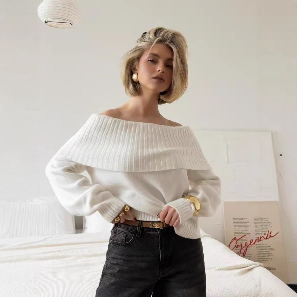 Long-Sleeved Basic Knitted Sweater