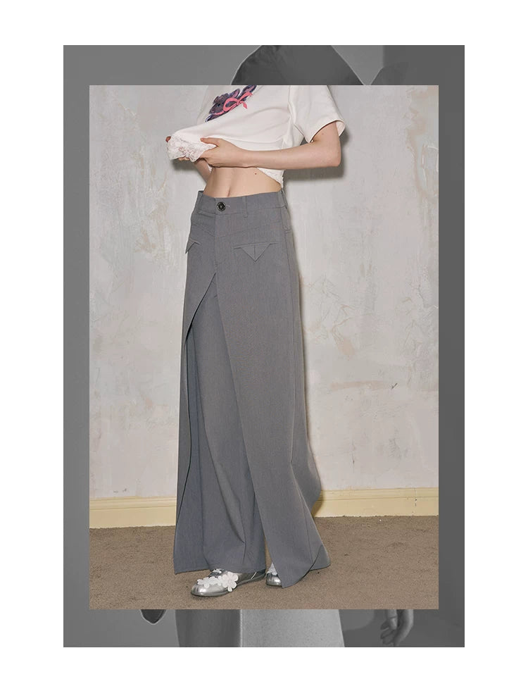 Wide Leg Floor Dropping Trousers