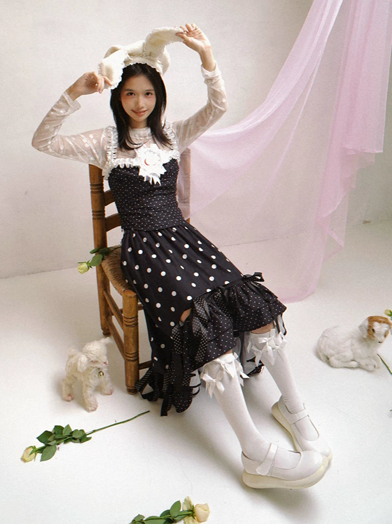 Wire Bunny Ear Lace Beret Hat
