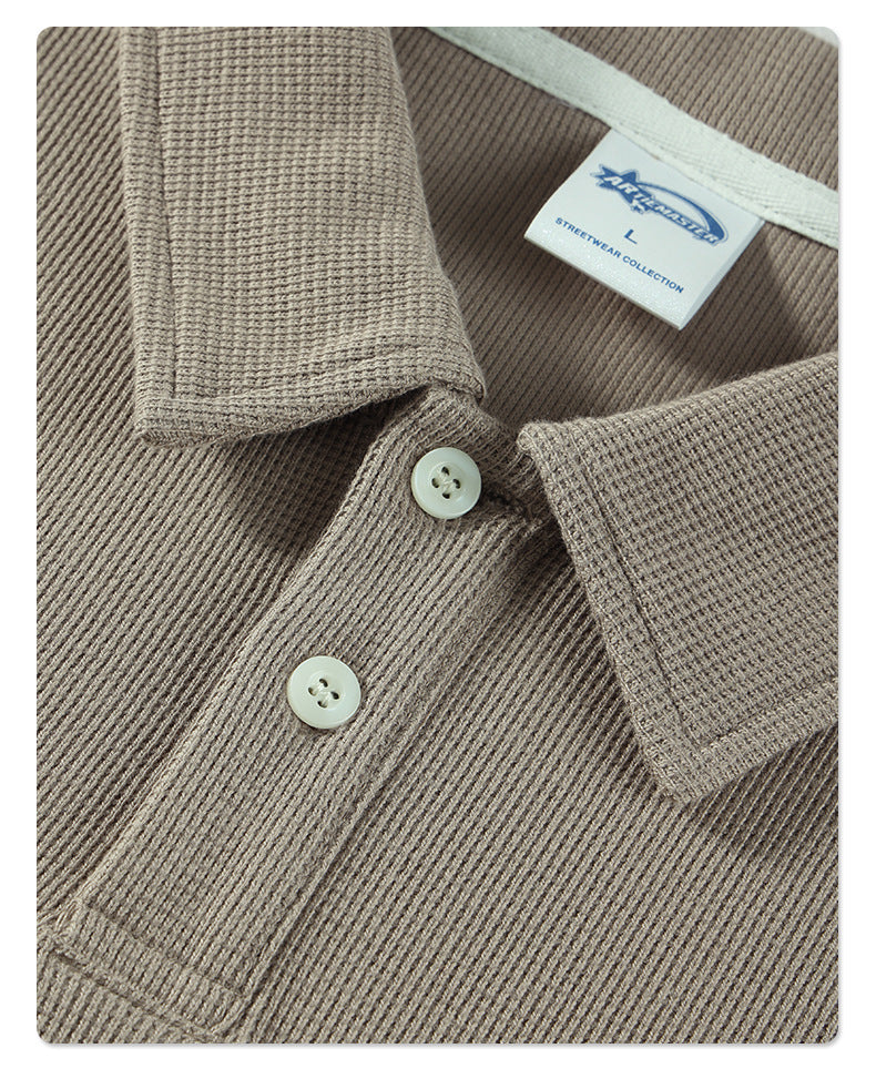 Oversize Waffle Polo Shirt & Waffle Shorts Setup