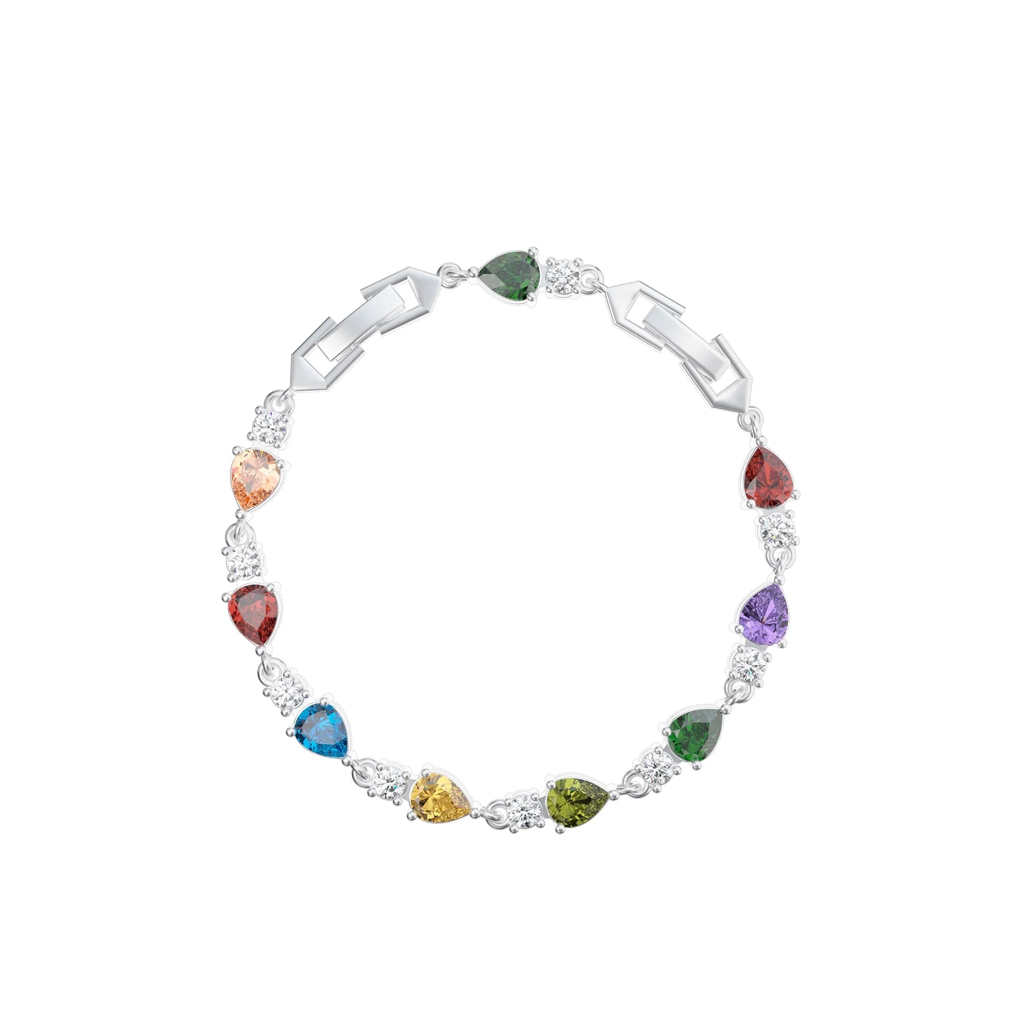 Baroque White Gold-Plated Zircon Bracelet