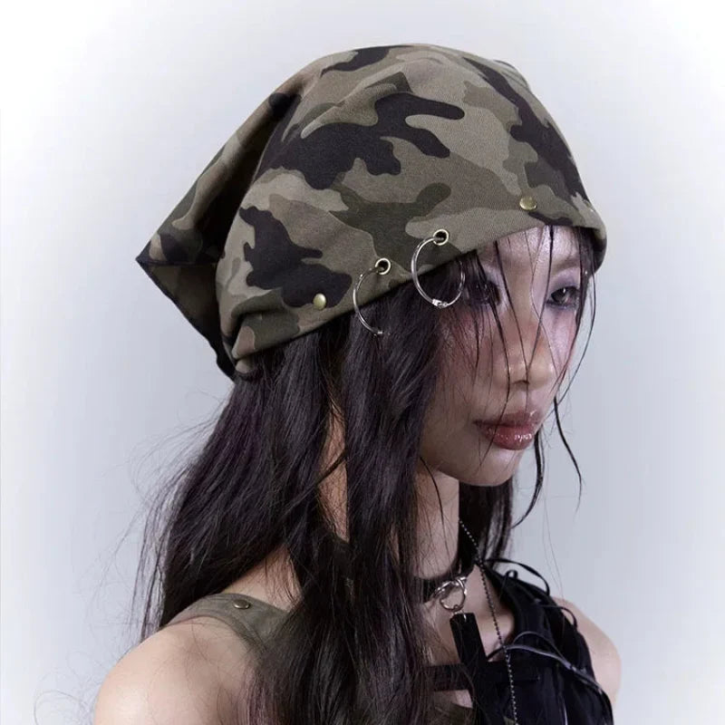 Stud Camouflage Damage Square Scarf