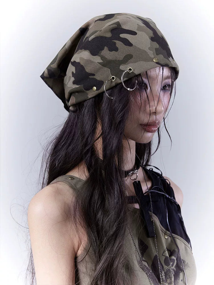 Stud Camouflage Damage Square Scarf