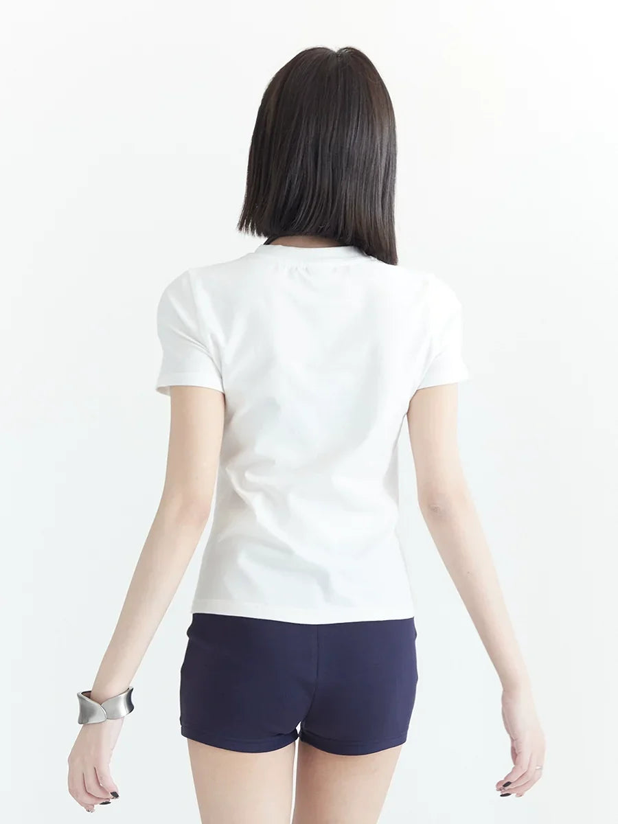 Girl Print Slim Fit Sleeve T-Shirt