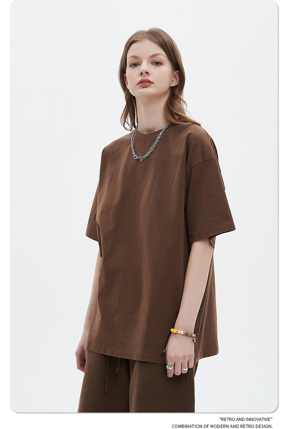 Washed Dyed Oversize Damage Short-sleeve T-shirt & Short Sweatpants Setup