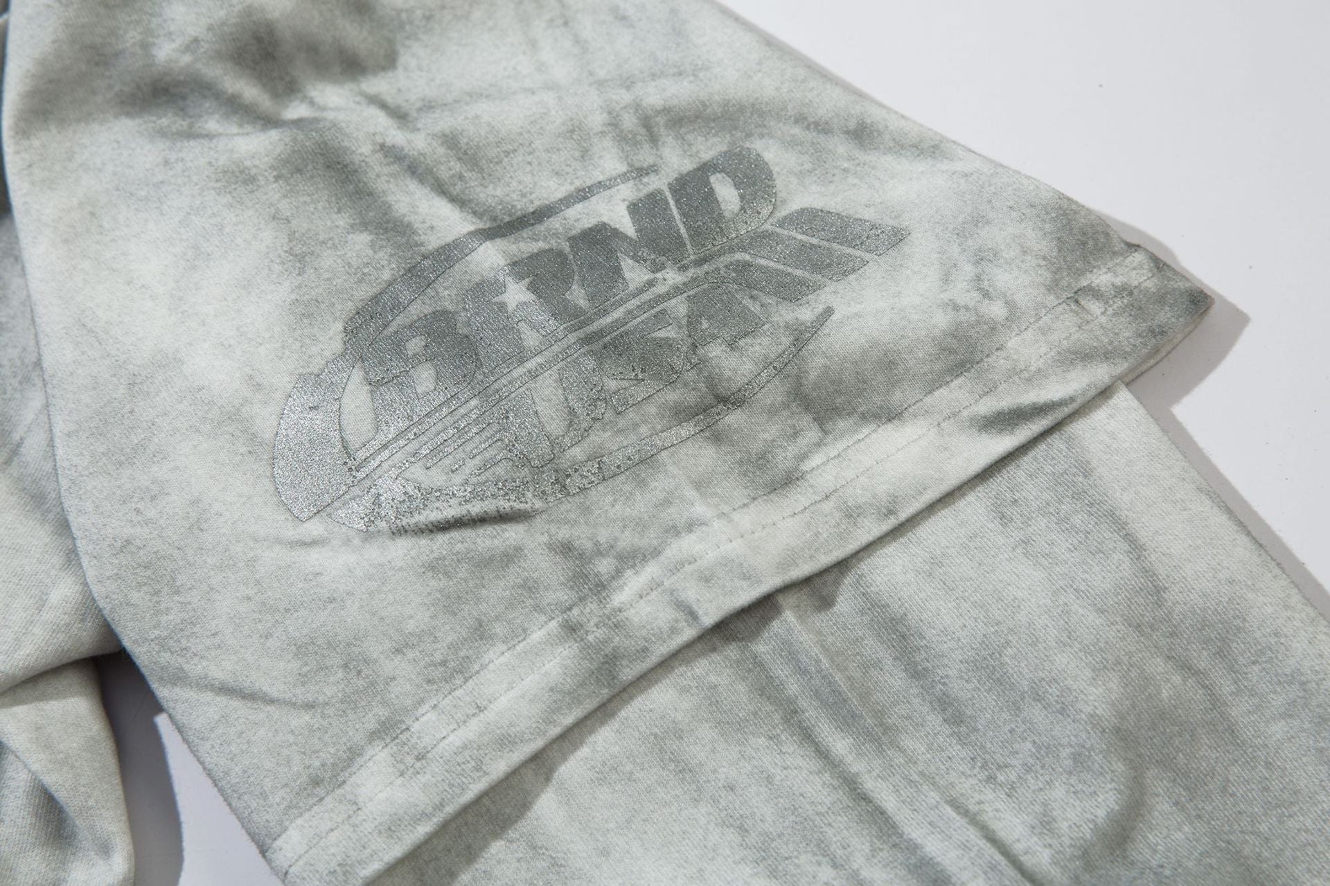 Fake Layered Dirty Dye Print Long Sleeve T-Shirt