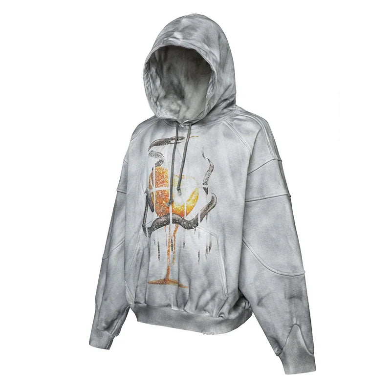 Schwerer Oversize-Hoodie aus Frottee mit Print
