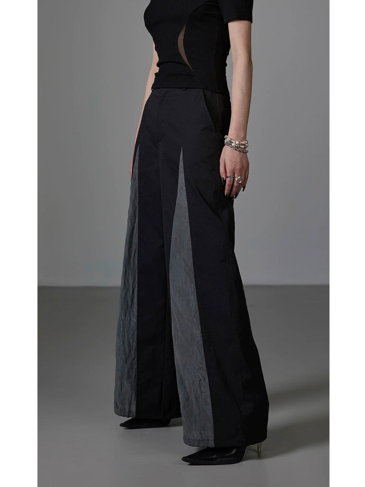 Pantalon large patchwork