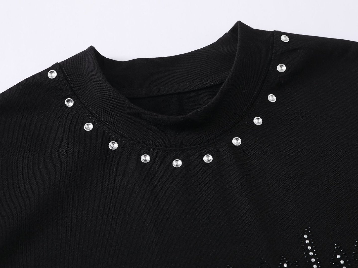 Letter Rhinestone Oversize Short Sleeve T-Shirt